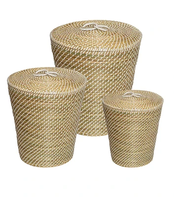 Honey Can Do 16.5" Natural Seagrass Woven Nesting Baskets 3ct