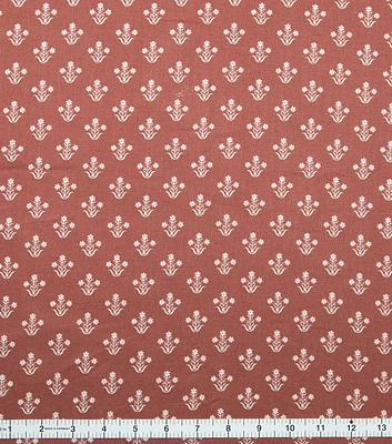 Rust Floral Repeat Fall Print Fabric