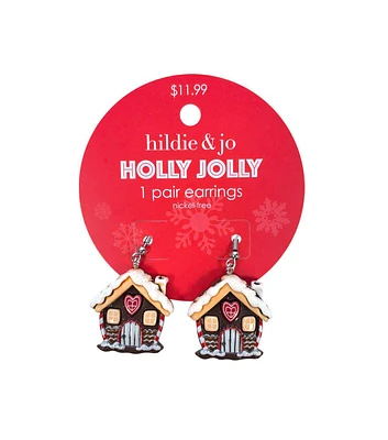 1" Christmas Gingerbread House Earrings by hildie & jo