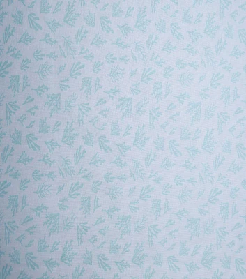 Coral Print on Light Teal Quilt Cotton Fabric by Quilter's Showcase