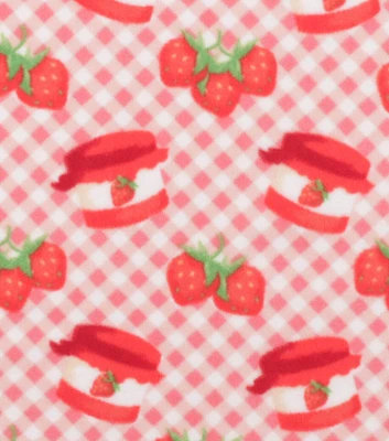 Red Strawberry Jam Anti Pill Plush Fleece Fabric