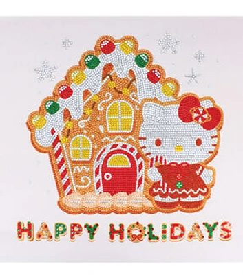 13" Christmas Hello Kitty Gingerbread House Diamond Painting Kit