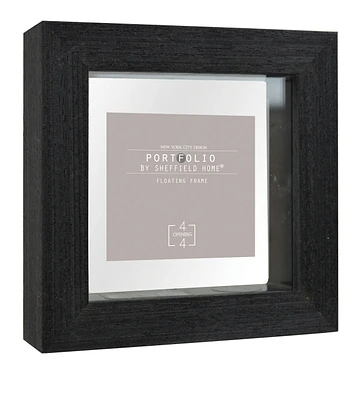 Sheffield Home 4" Black Portfolio Casual Rustic Floating Frame