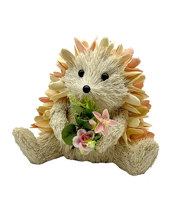 8" Woodchip Hedgehog With Flowers by Bloom Room