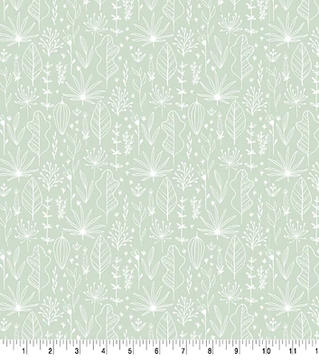 Donte Leafy Green Nursery Cotton Fabric