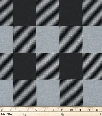 Premier Prints Upholstery Fabric Buffalo Check Check Ash Black