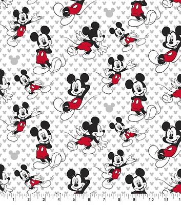 Disney Mickey Mouse Cotton Fabric  Totally Mickey Toss