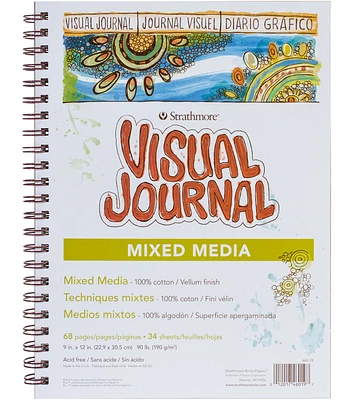 Strathmore Visual Journal Mixed Media Vellum 9"X12" 34 Sheets