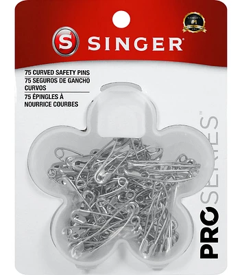 Curved Safety Pins in a Flower Case 75ct Curved Safety Pins in a Flower Case 75ct