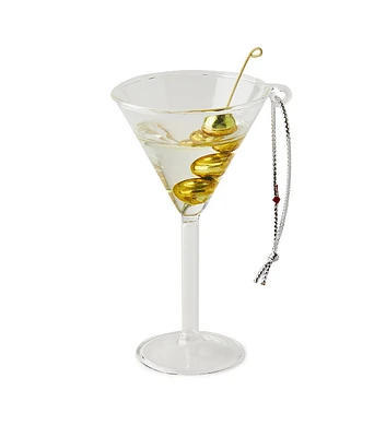 4.5" Christmas Martini With Olives Glass Ornament by Place & Time