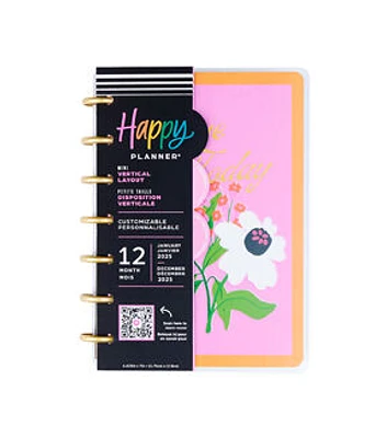 Happy Planner 12 Month 2025 Brilliant Blooms Mini Vertical Planner