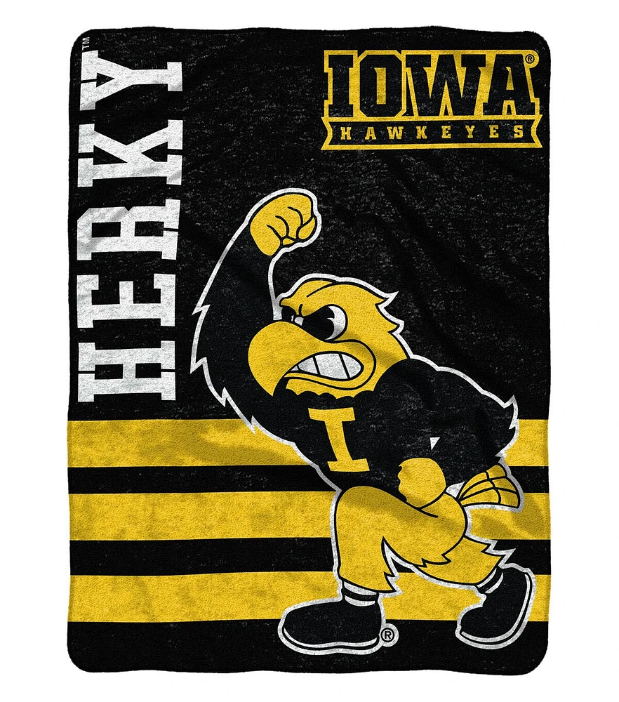 Uncanny Brands Iowa Hawkeyes Herky the Hawk 60” x 80” Plush Blanket