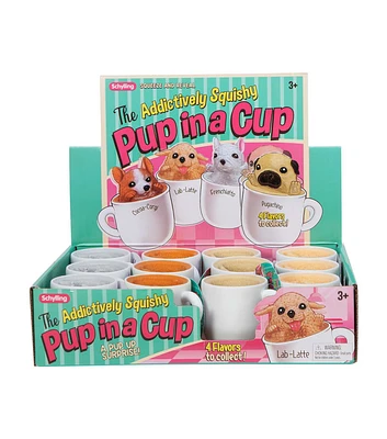 2.5" Pup In A Cup Assorted Plush Toy