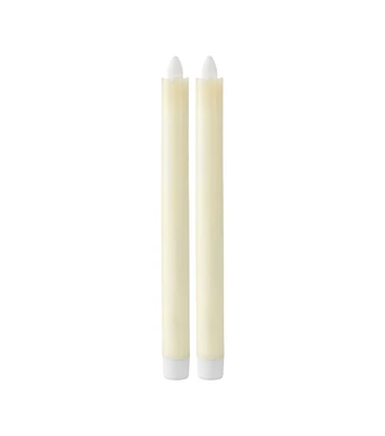 10" Ivory Wave Edge Aurora Taper Candles 2pk by Place & Time