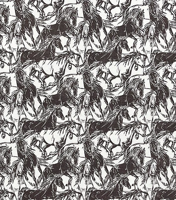 Galloping Horses on Cream Super Snuggle Flannel Fabric