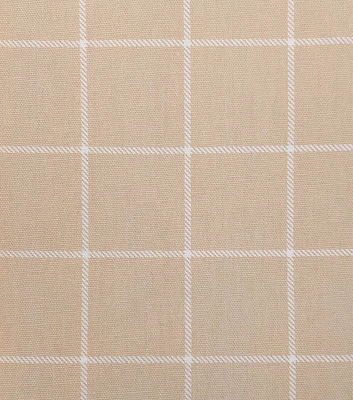 Cotton Canvas Tan Window Pane Fabric