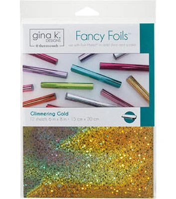 Gina K Designs Fancy Foil 6'' x 8'' 12 Pkg Glimmering Gold