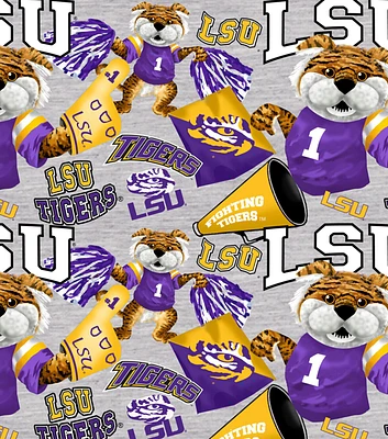 Louisiana State University Tigers Cotton Fabric Collegiate Mascot