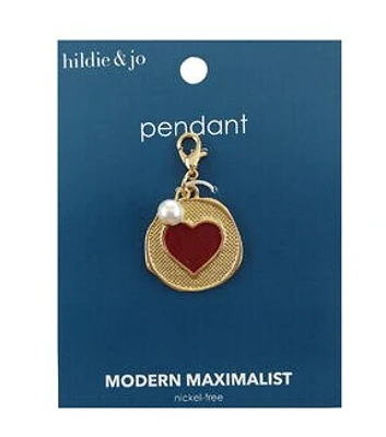 1" Silver Heart Pearl Pendant by hildie & jo