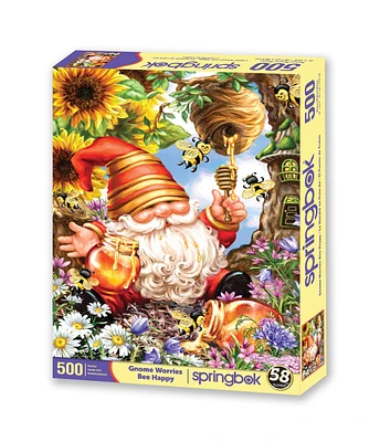 Springbok 500pc Gnome Worries Bee Happy Jigsaw Puzzle