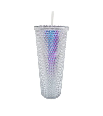 24oz Textured Iridescent Tumbler With Straw by Happy