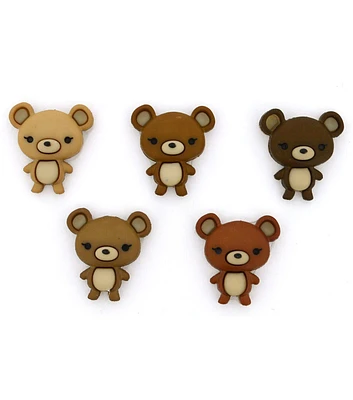 Dress It Up 5ct Animal Bear Hugs Shank Buttons