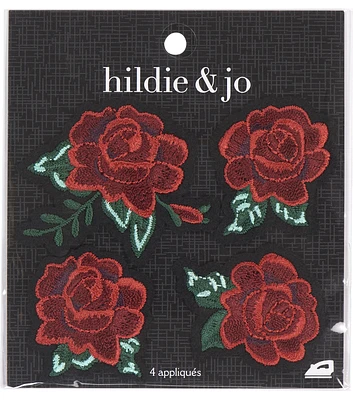 4ct Roses With Leaves Iron On Patches by hildie & jo