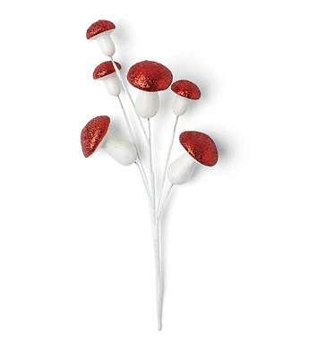 10" Christmas Red Mushroom Pick STK14 by Bloom Room