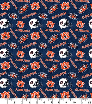 Auburn University Tigers Cotton Fabric Tone on Tone