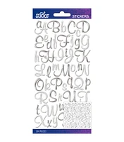 Sticko Stickers Silver Foil Script Alpha