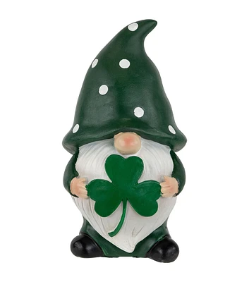 Northlight 8" St. Patrick's Day Shamrock Gnome Outdoor Garden Statue