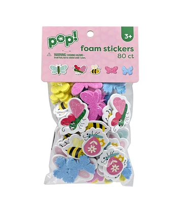 80pc Butterfly & Bee Foam Stickers by POP!