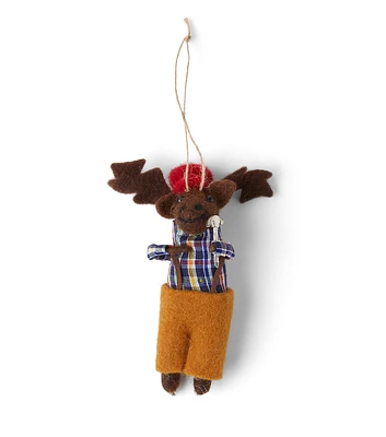 5" Christmas Dapper Moose With Hammer Ornament by Place & Time