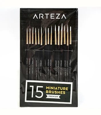 Arteza Detail Paint Brushes Art Supply Set 15pk