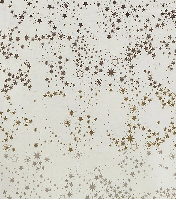 Tan & Brown Stars on Cream Super Snuggle Flannel Fabric