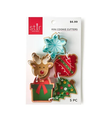 5pc Christmas Mini Cookie Cutter Set by STIR