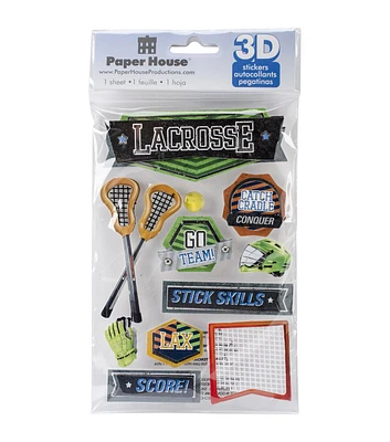 Paper House 3D Stickers Lacrosse