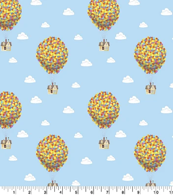 Up Balloon House Cotton Fabric