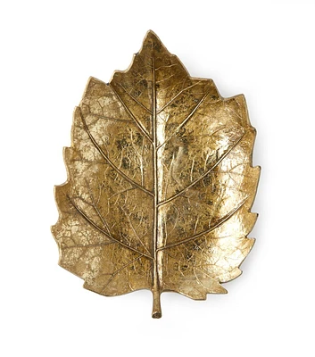 16" Fall Gold Leaf Tray by Place & Time