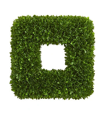 Nearly Natural Uv Resistant Tea Leaf Square Wreath