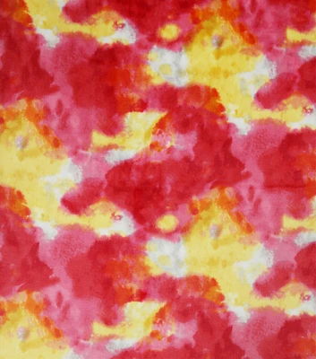 Pink & Yellow Tie Dye Sew Lush Fleece Fabric