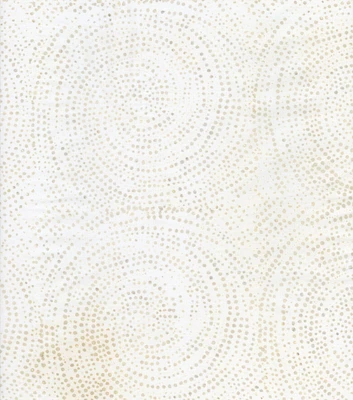 Hi Fashion White Circular Dots Batik Cotton Fabric