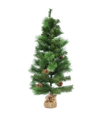 Northlight 39" LED Pine & Pine Cones Artificial Christmas Tree With Base