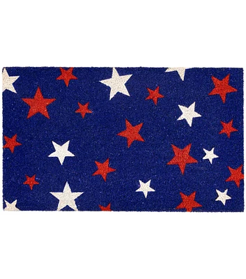 Northlight 18" x 30" Patriotic Red & White Stars Coir Doormat