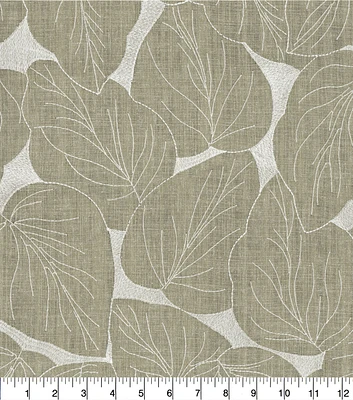 PKL Studio Linen Philodendron Embroidered Jacquard Fabric