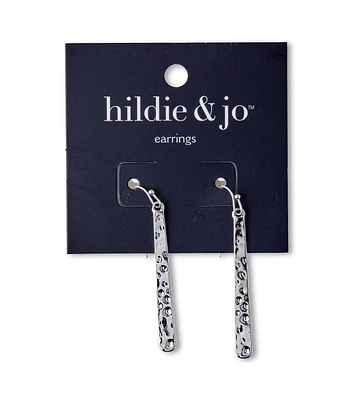 2" Silver Hammered Earrings by hildie & jo