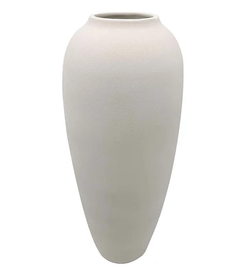 20" White Ceramic Floor Vase by Bloom Room