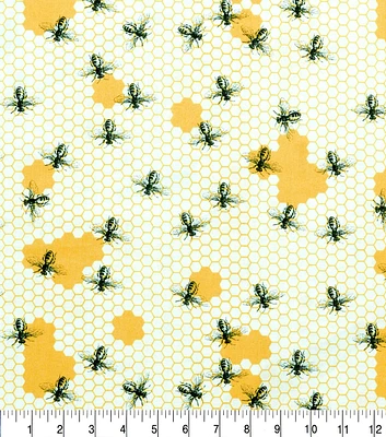 Bees on Honeycomb Quilt Cotton Fabric by Keepsake Calico