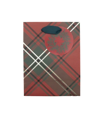 4" x 6" Christmas Red & Green Tartan Gift Bag by Place & Time