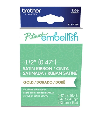 Brother P touch Embellish Satin Ribbon 0.47''x13.1' Gold on